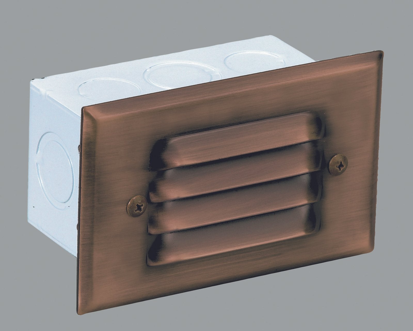 Aluminum 4 Louver Step Light, Bronze, No Lamp — view 1