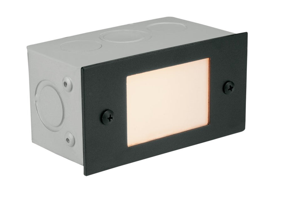Aluminum Lensed Step Light, Black, No Lamp