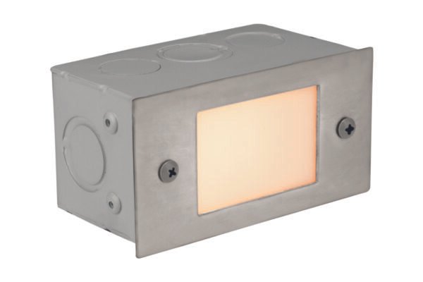 Brass Lensed Step Light , Silver Plated, No Lamp