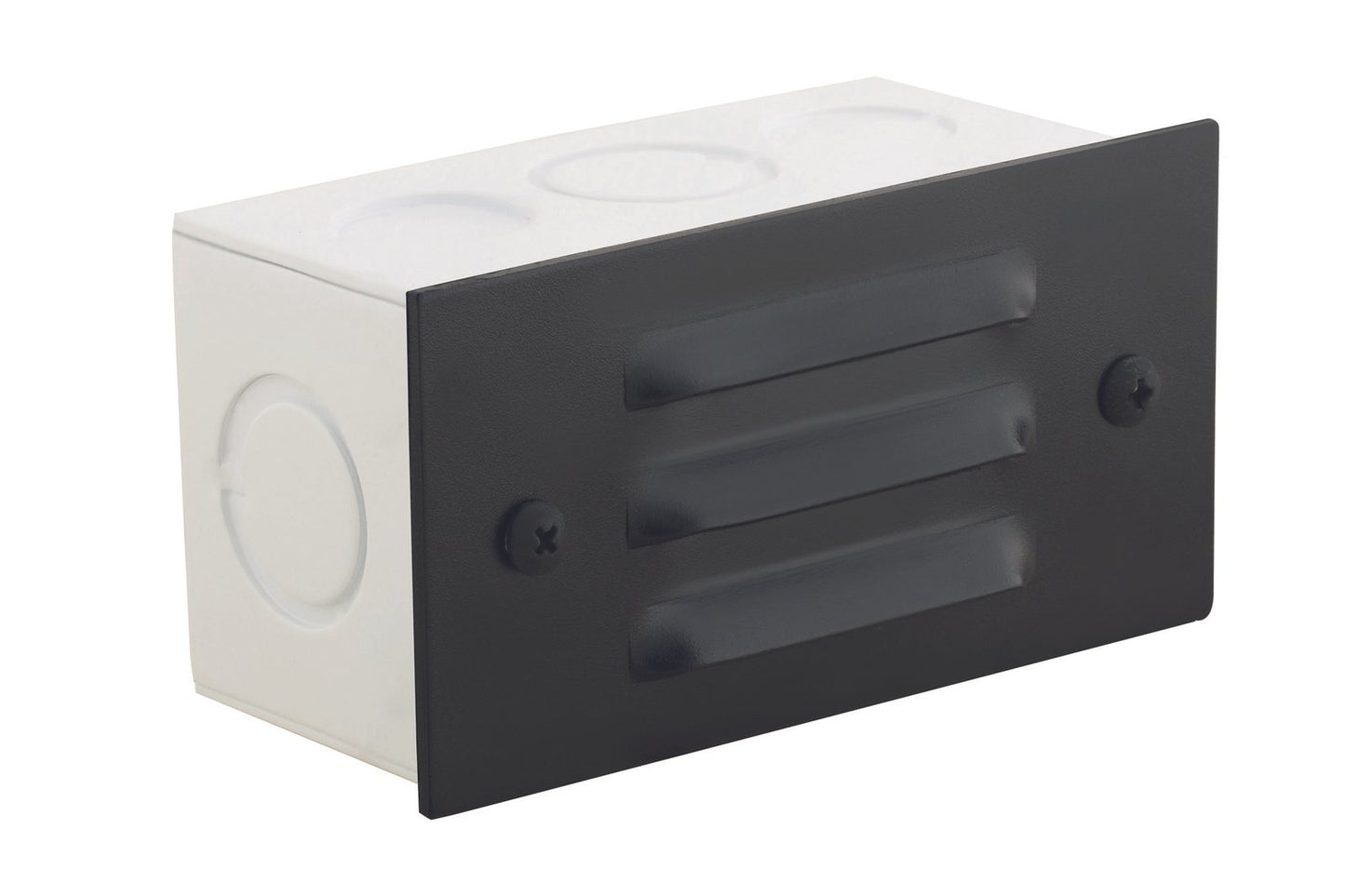 Aluminum 3 Louver Step Light, Black, No Lamp — view 1