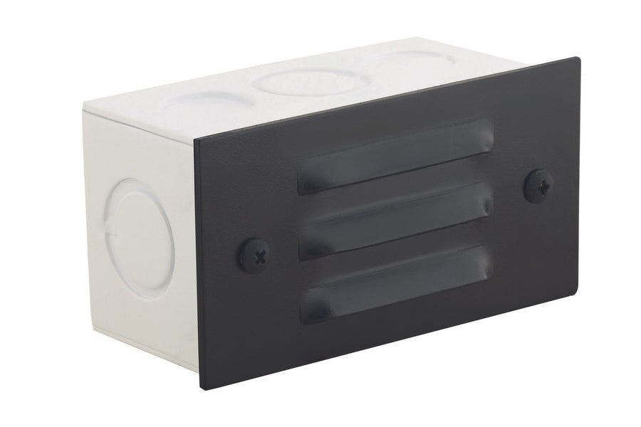 Aluminum 3 Louver Step Light, Black, No Lamp