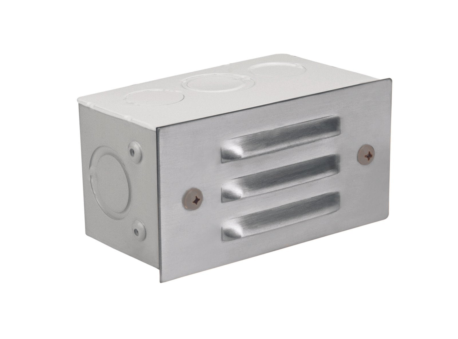 Brass 3 Louver Step Light, Silver Plated, No Lamp — view 1