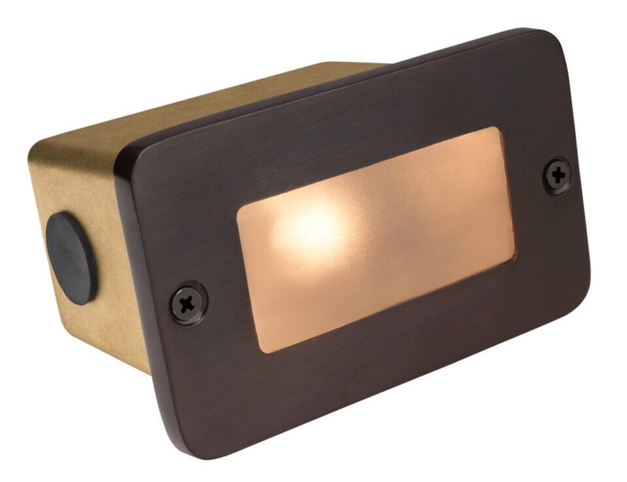 Brass Lensed Step Light, Gun Metal, No Lamp