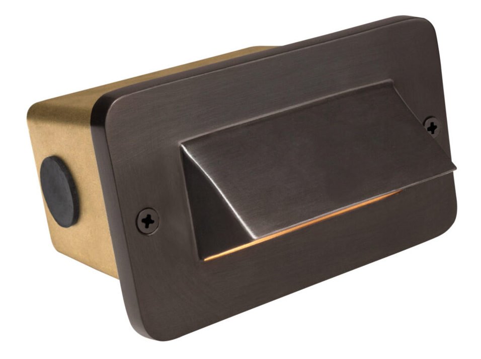 Brass 1 Louver Step Light, Gun Metal, No Lamp — view 1