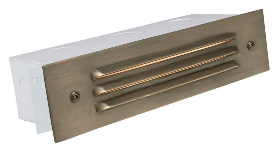 Brass 3 Louver Brick Light, Antique Bronze, No Lamp