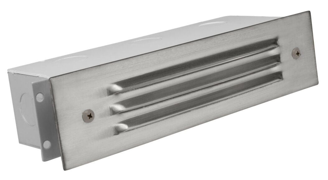 Brass 3 Louver Brick Light, Silver Plated, No Lamp — view 1