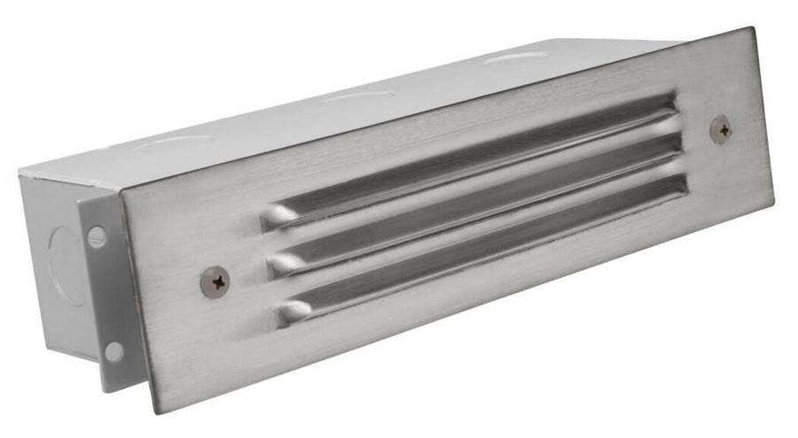 Brass 3 Louver Brick Light, Silver Plated, No Lamp