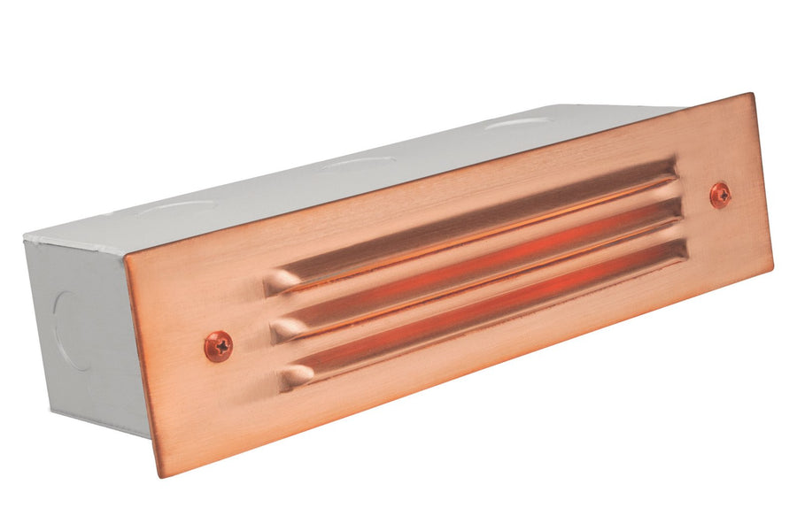 Copper 3 Louver Brick Light, Raw Copper, No Lamp