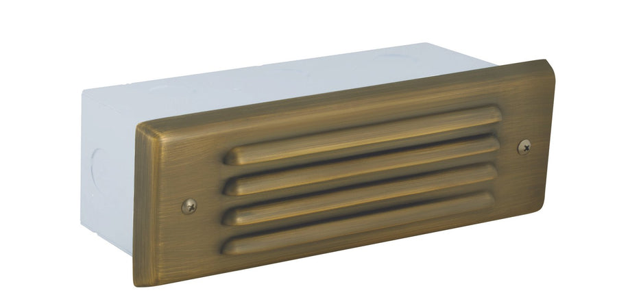 Brass 4 Louver Brick Light, Antique Bronze, No Lamp