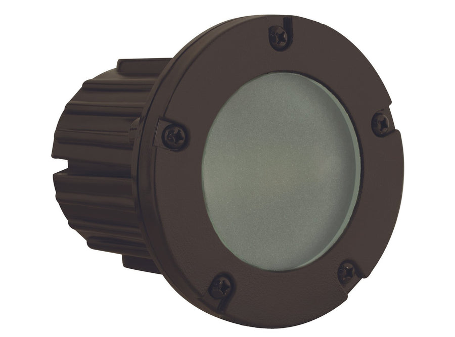 Composite Lensed Step Light with Frosted Lens, Bronze, No Lamp