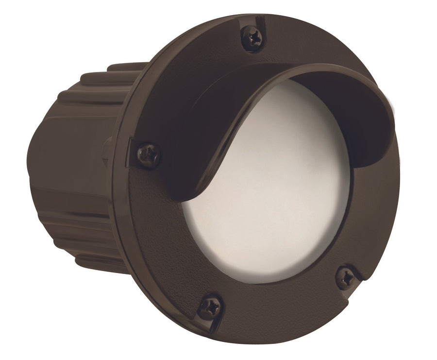 Composite Hooded Step Light with Frosted Lens, Bronze, No Lamp