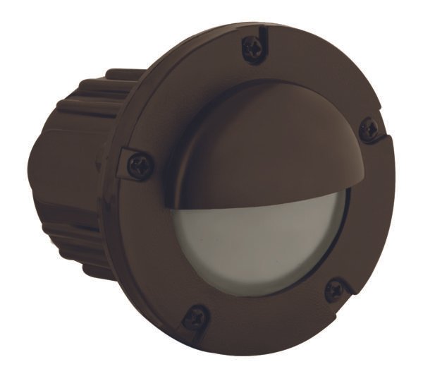 Composite Half-Moon Step Light with Frosted Lens, Bronze, No Lamp — view 1