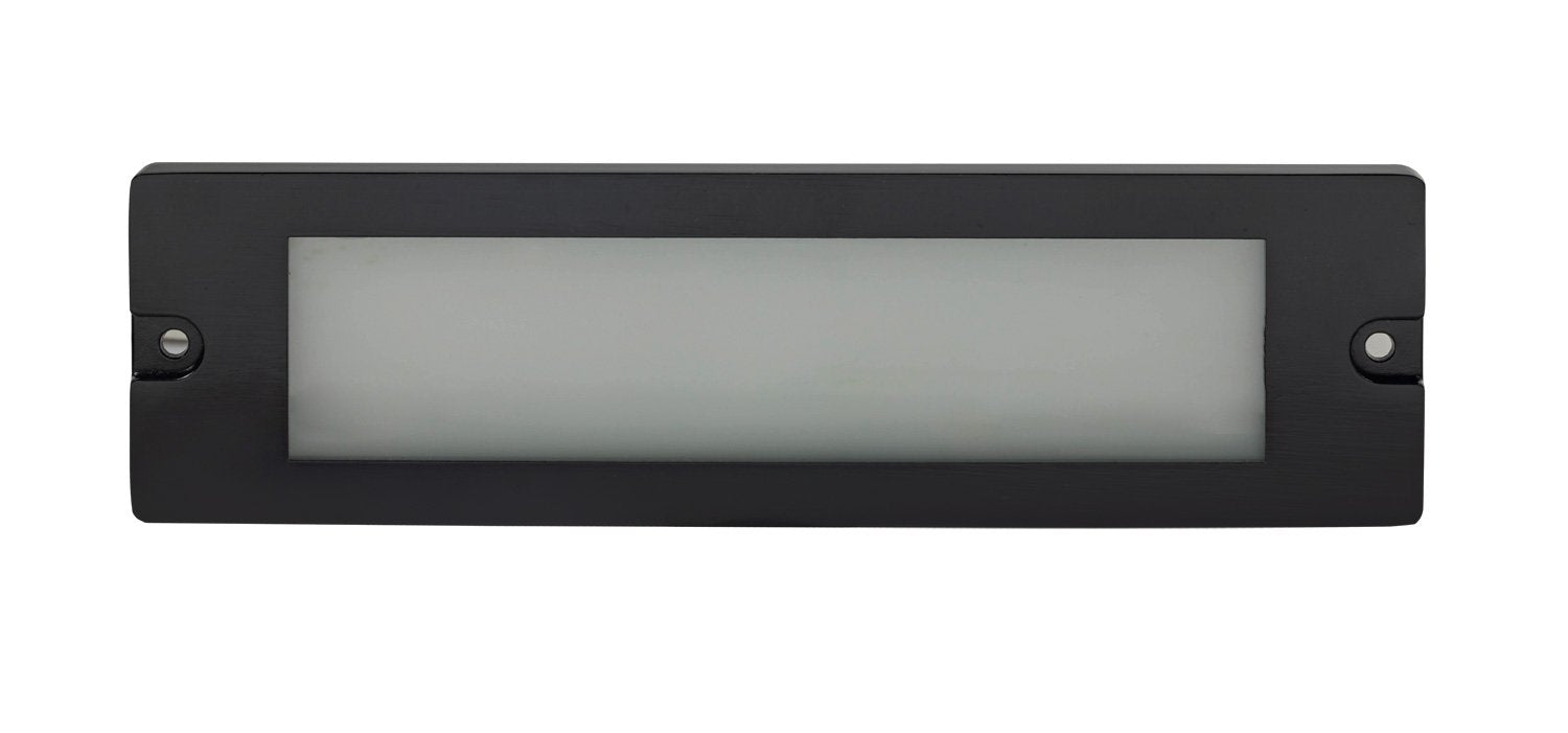 Aluminum 8¾” Large Lensed Backless Box, Brick Light, Black, 5W Integrated LED — view 1