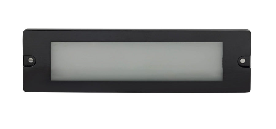 Aluminum 8¾” Large Lensed Backless Box, Brick Light, Black, 5W Integrated LED