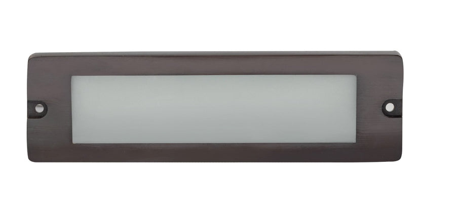 Brass 8¾” Large Lensed Backless Box, Brick Light, Gun Metal, 5W Integrated LED