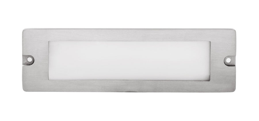 Brass 8¾” Large Lensed Backless Box, Brick Light, Silver Plated, 5W Integrated LED