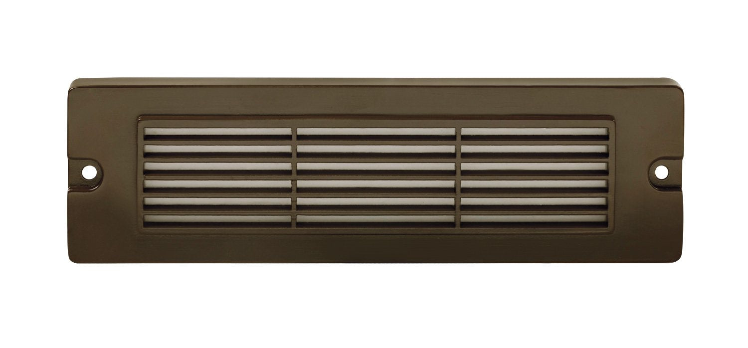 Aluminum 8¾” Large Louvered Backless Box, Brick Light, Bronze, 5W Integrated LED — view 1