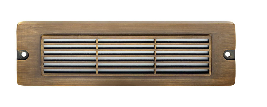 Brass 8¾” Large Louvered Backless Box, Brick Light, Antique Bronze, 5W Integrated LED