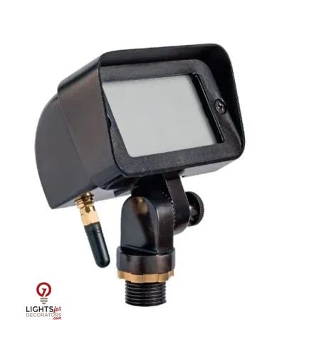 Brass RGB-WW Bluetooth Flood Light, Frosted Lens,  Gun Metal,  1W-5W LED
