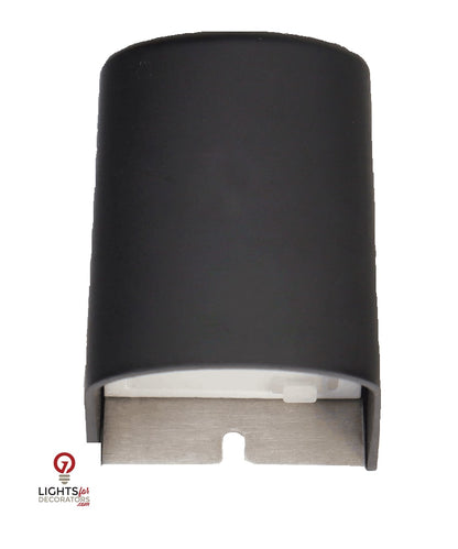 Brass Fence/Wall Light, Black, 3W LED (2700K/3000K)