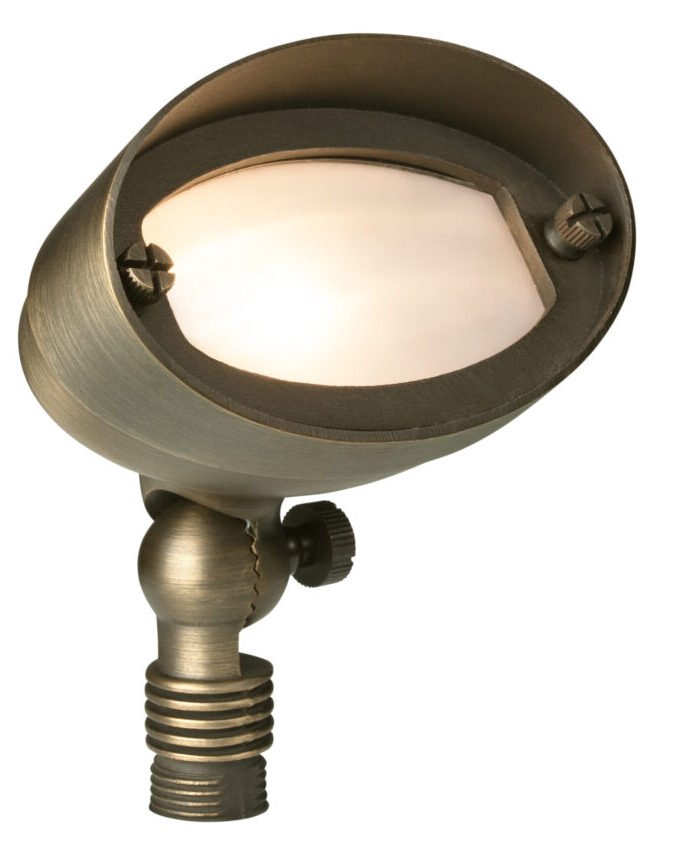 Brass Mini Oval Flood, Gun Metal, No Lamp — view 1