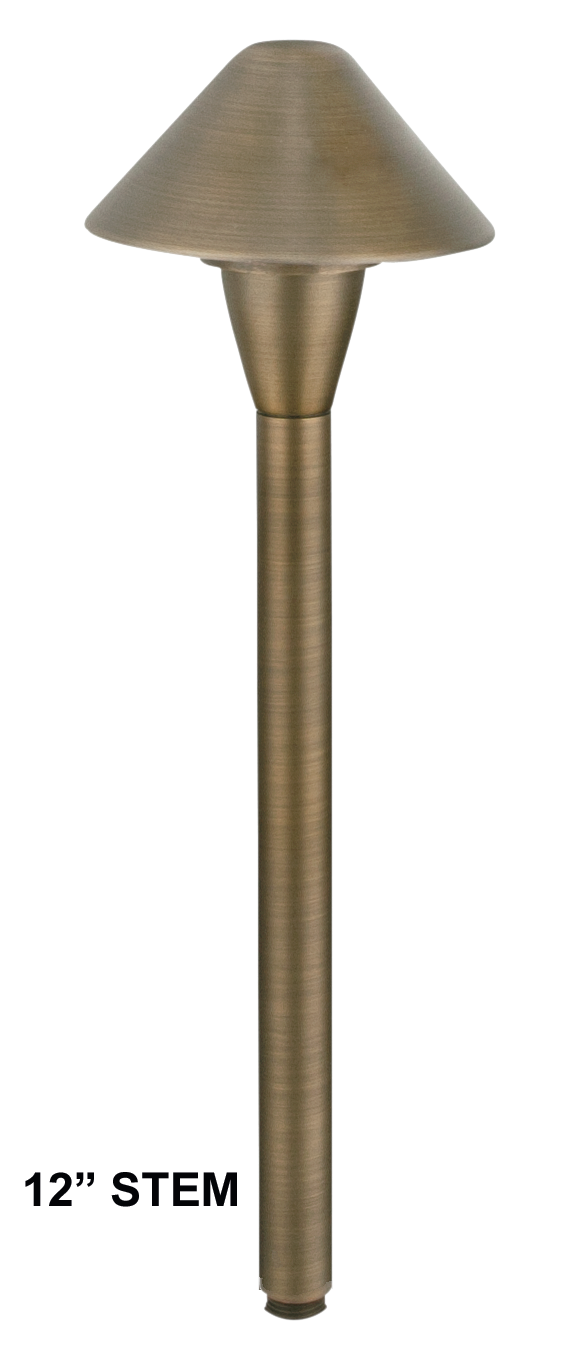 Brass RGB-WW Bluetooth Mini Cone 12" Stem, Antique Bronze, 1W-5W LED — view 1
