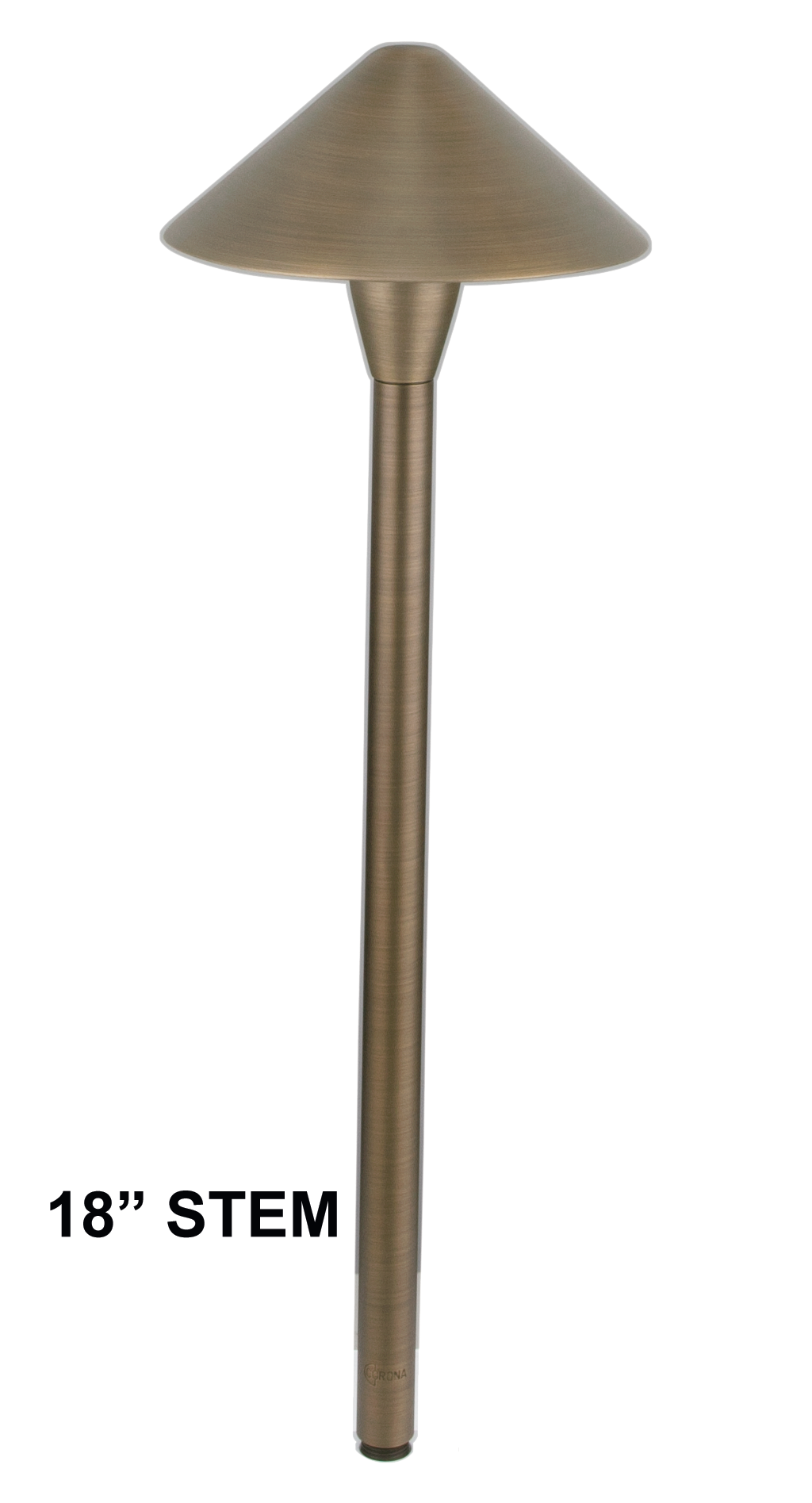 Brass Large Cone, 12" Stem, Antique Bronze, No Lamp — view 1