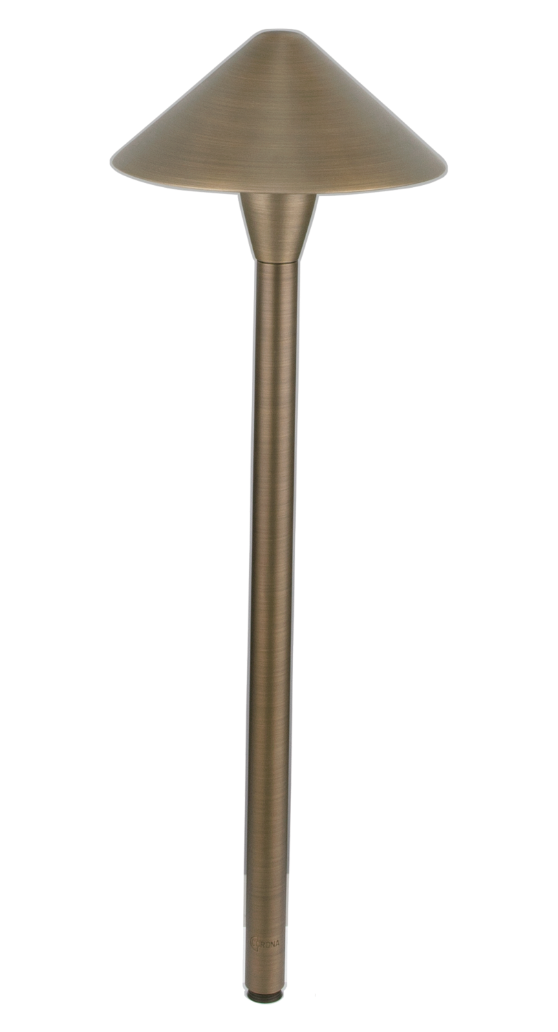 Brass Large Cone 26" Stem, Antique Bronze, No Lamp — view 1