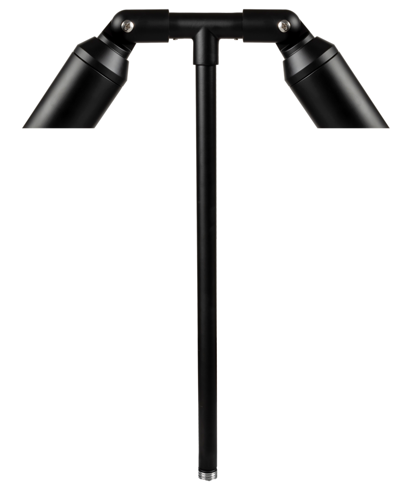 Aluminum Double Head, 26" Stem, Black, No Lamp — view 1