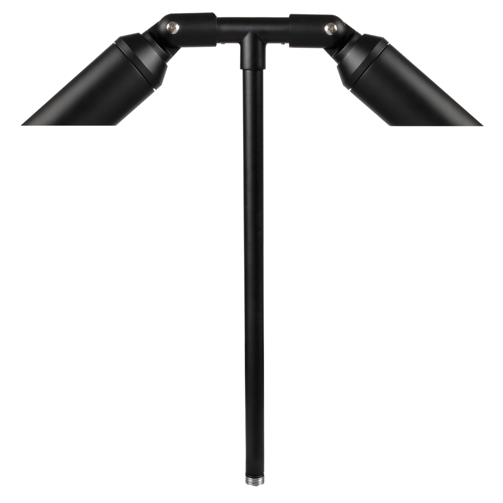 Aluminum Double Head, 18" Stem, Black, No Lamp — view 1
