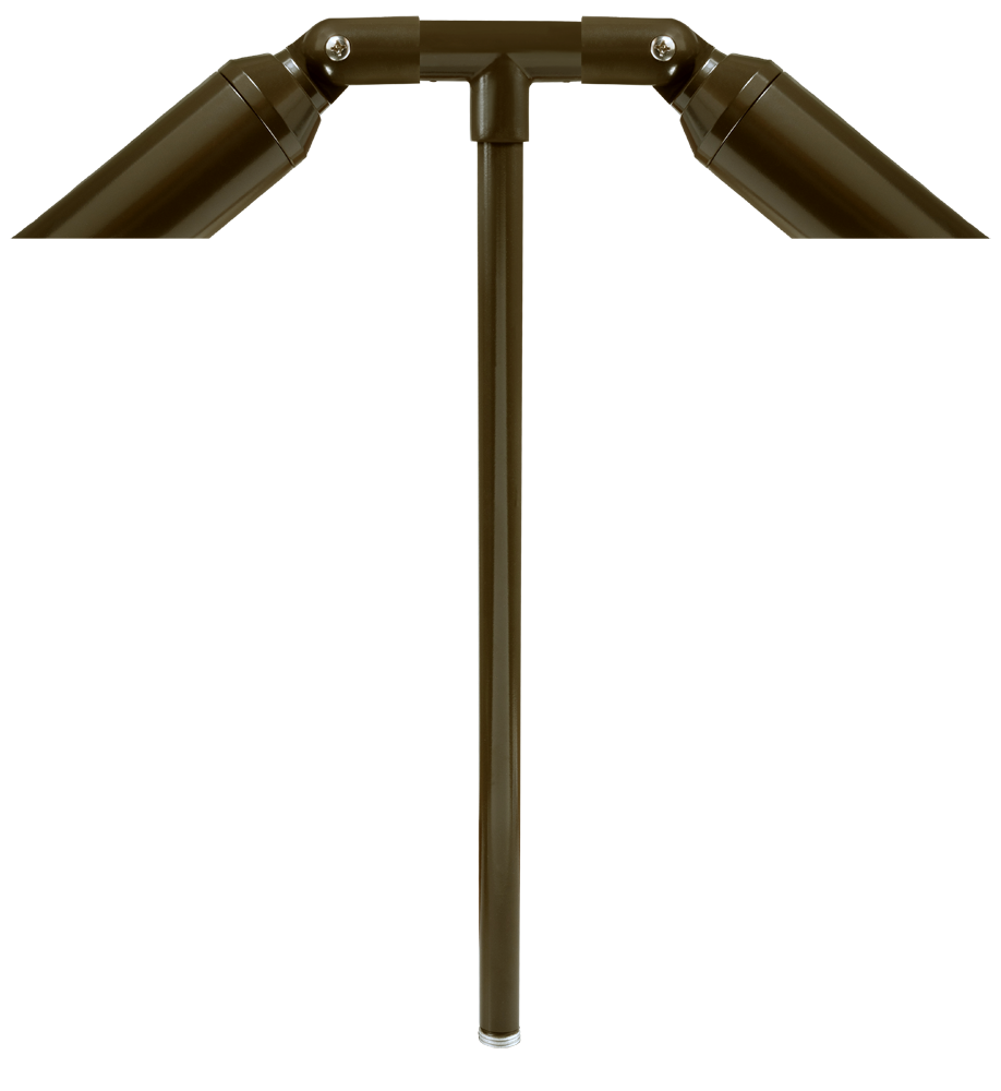 Aluminum Double Head, 24" Stem, Bronze, No Lamp — view 1