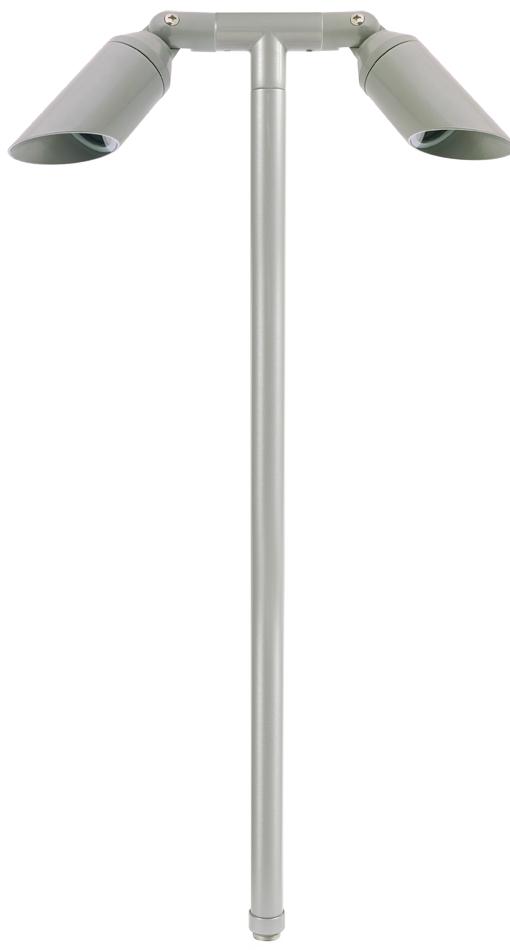 Aluminum Double Head, 24" Stem, Silver Plated, No Lamp — view 1