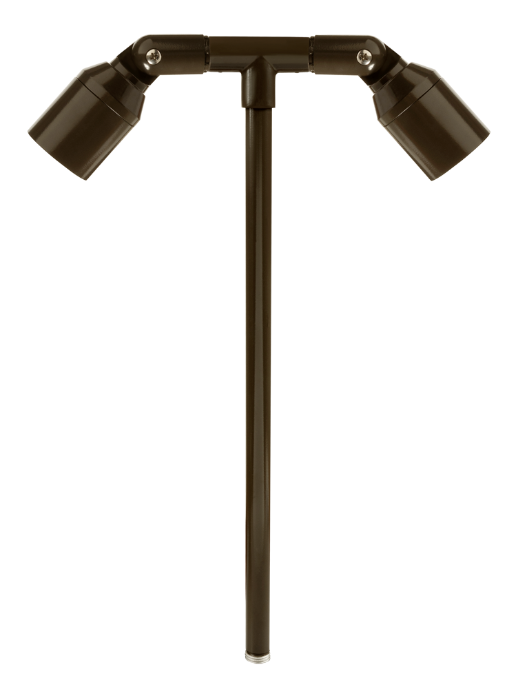 Aluminum Double Head, 18" Stem, Bronze, No Lamp — view 1