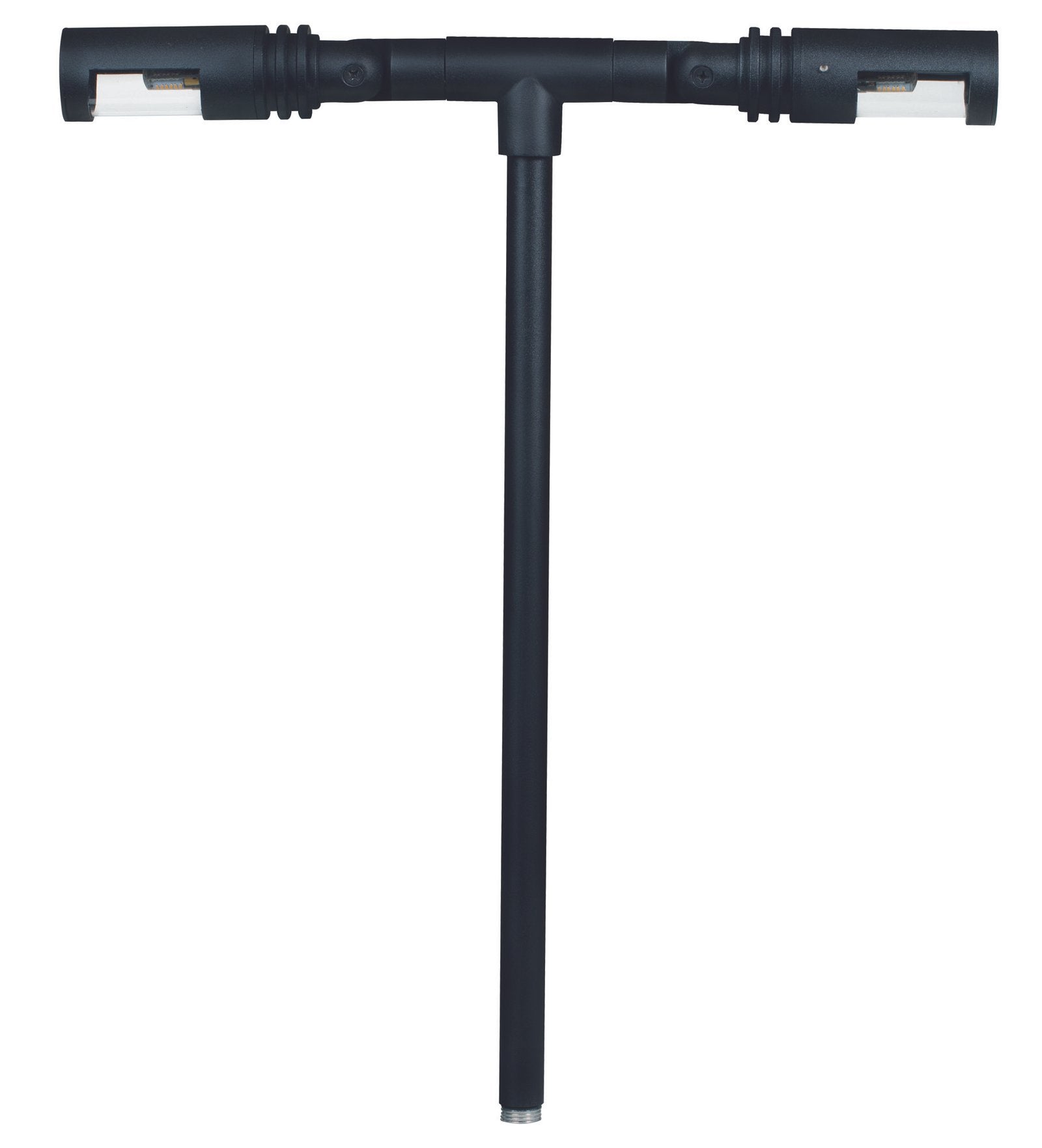 Aluminum Adjustable Double Head, 18" Stem, Black, No Lamp — view 1