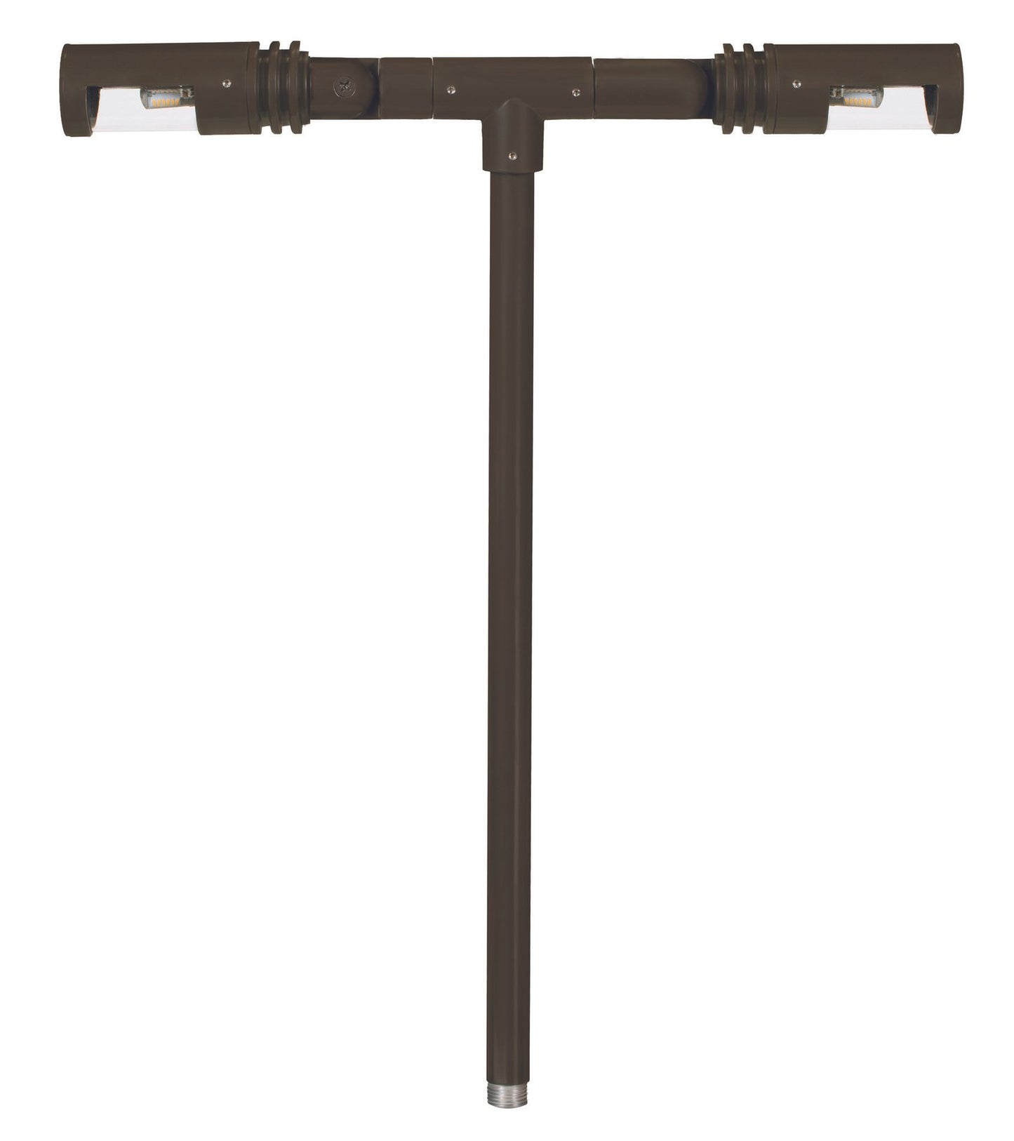 Aluminum Adjustable Double Head, 12" Stem, Bronze, No Lamp — view 1