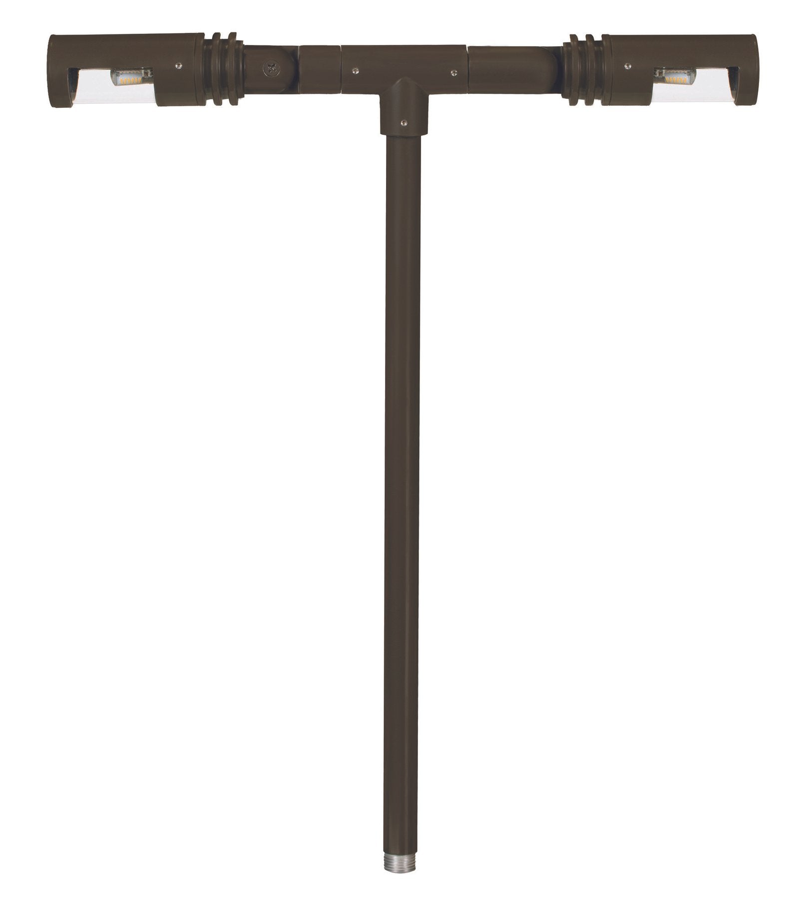 Aluminum Adjustable Double Head, 12" Stem, Bronze, No Lamp — view 1