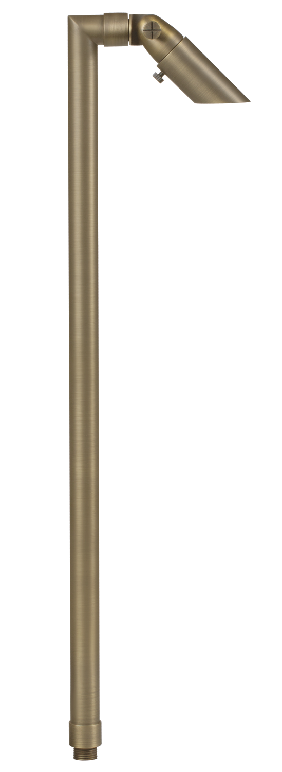 Brass Adjustable Single Head, 26" Stem, Antique Bronze, No Lamp — view 1