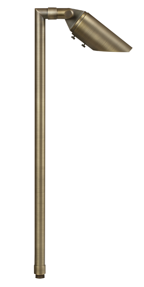Brass Adjustable Single Head, 26" Stem, Antique Bronze, No Lamp — view 1