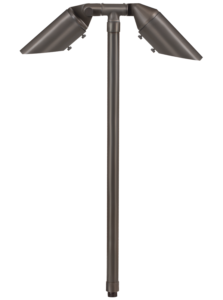Brass Adjustable Double Head, 26" Stem, Gun Metal, No Lamp — view 1