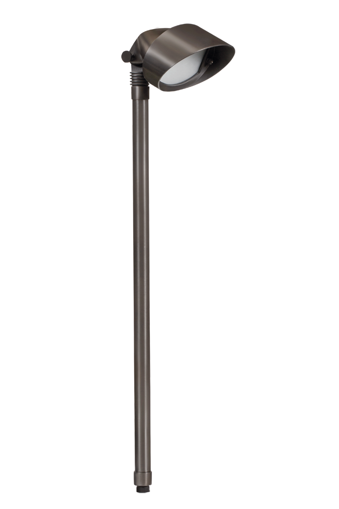 Brass Large Oval, 18" Stem, Gun Metal, No Lamp — view 1