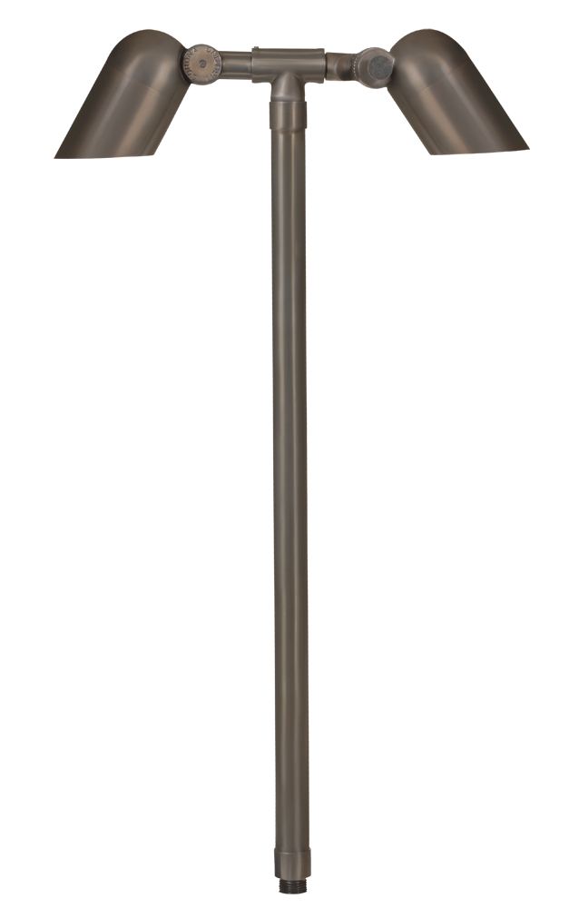 Brass Mini Double Head, 26" Stem, Gun Metal, No Lamp — view 1