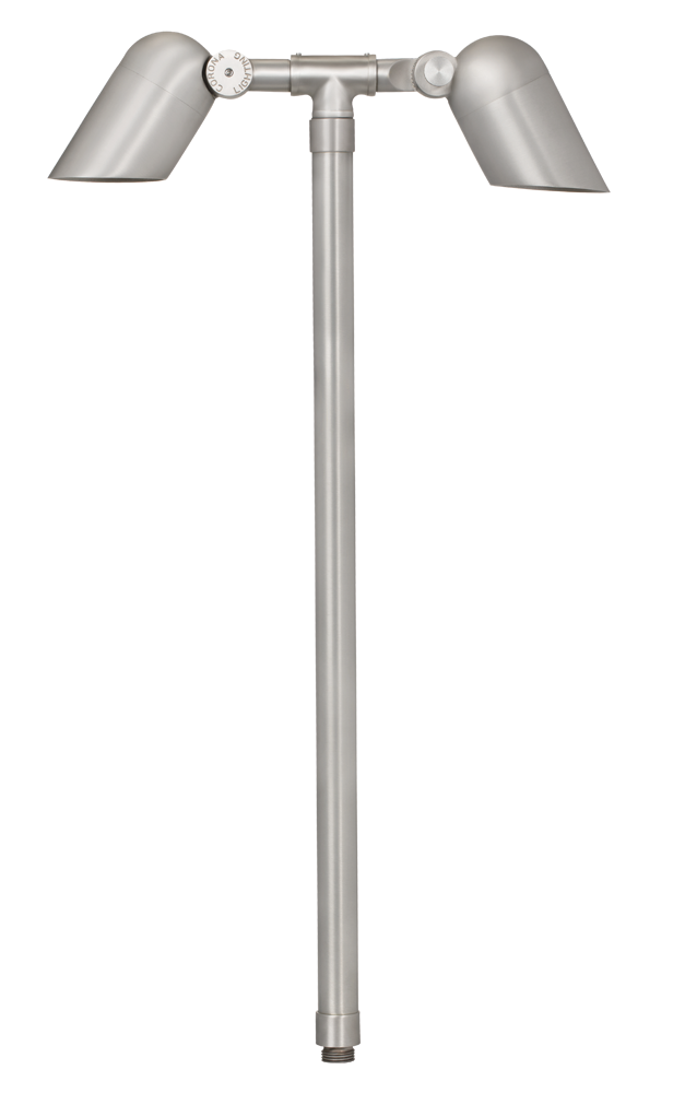 Brass Mini Double Head, 26" Stem, Silver Plated, No Lamp — view 1