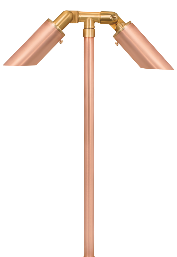 Copper Double Head, 26" Stem, Raw Copper, No Lamp — view 1