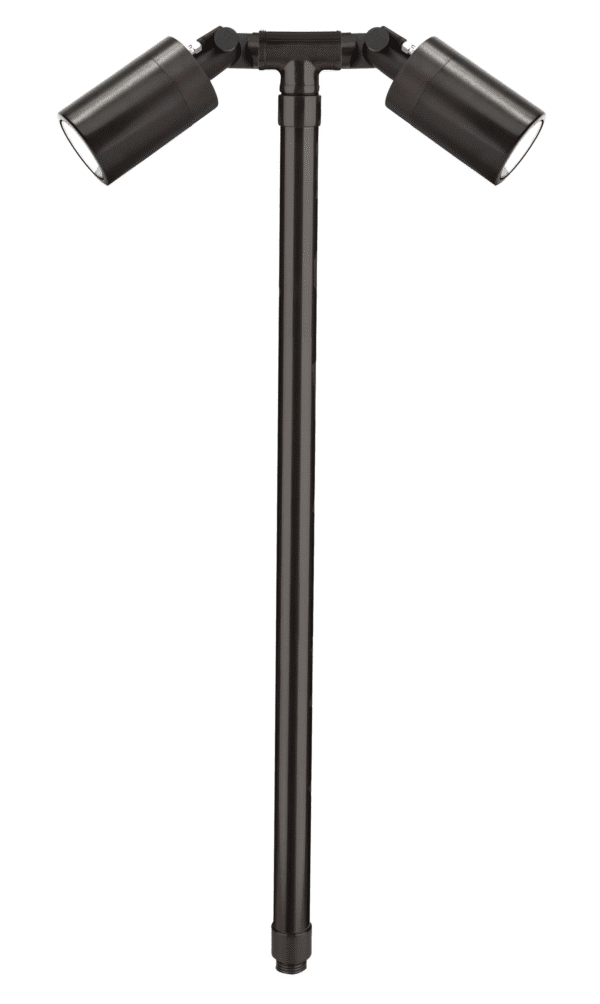 Brass RGB-WW Bluetooth Double Head, Pathlight, 24” Stem, Gun Metal, 2x1W-6W LED — view 1