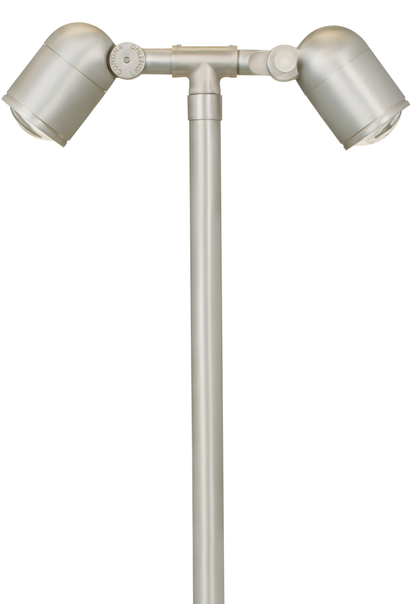 Brass Lensed Double Head, 26" Stem, Silver Plated, No Lamp — view 1