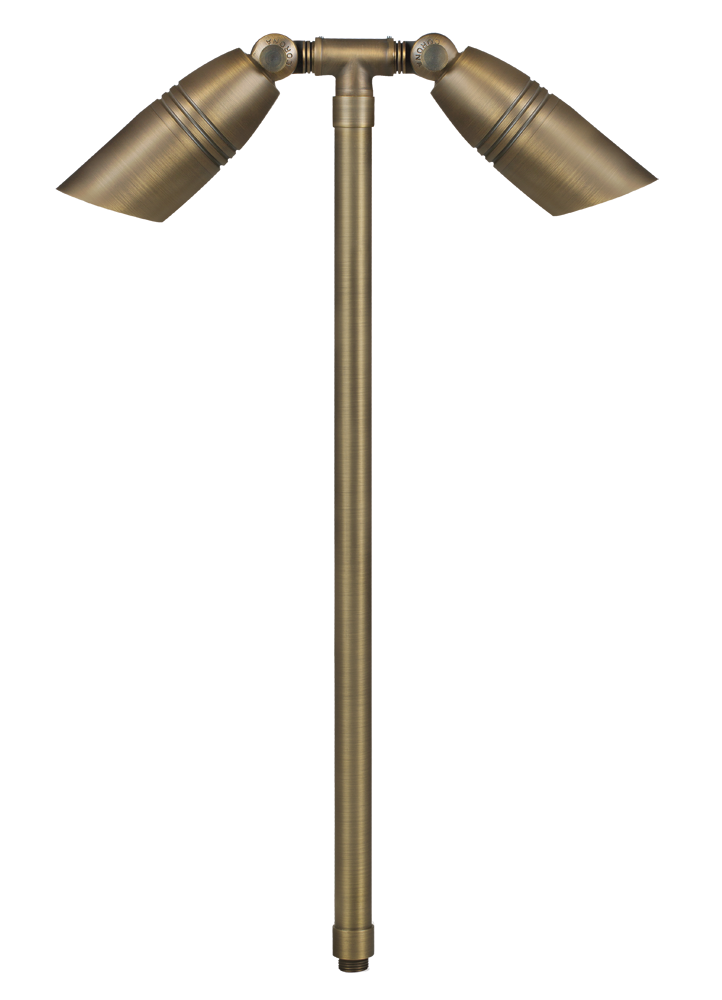 Brass Double Head, 26" Stem, Antique Bronze, No Lamp — view 1