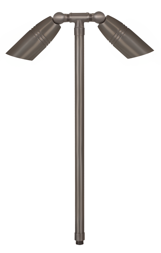 Brass Double Head, 26" Stem, Gun Metal, No Lamp — view 1