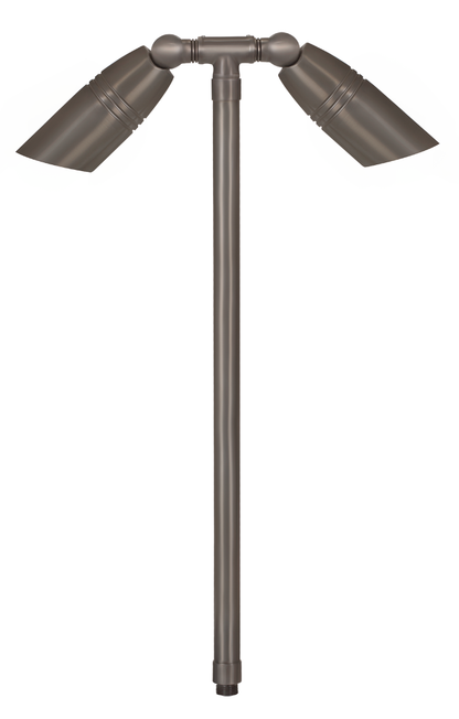 Brass Double Head, 18" Stem, Gun Metal, No Lamp — view 1