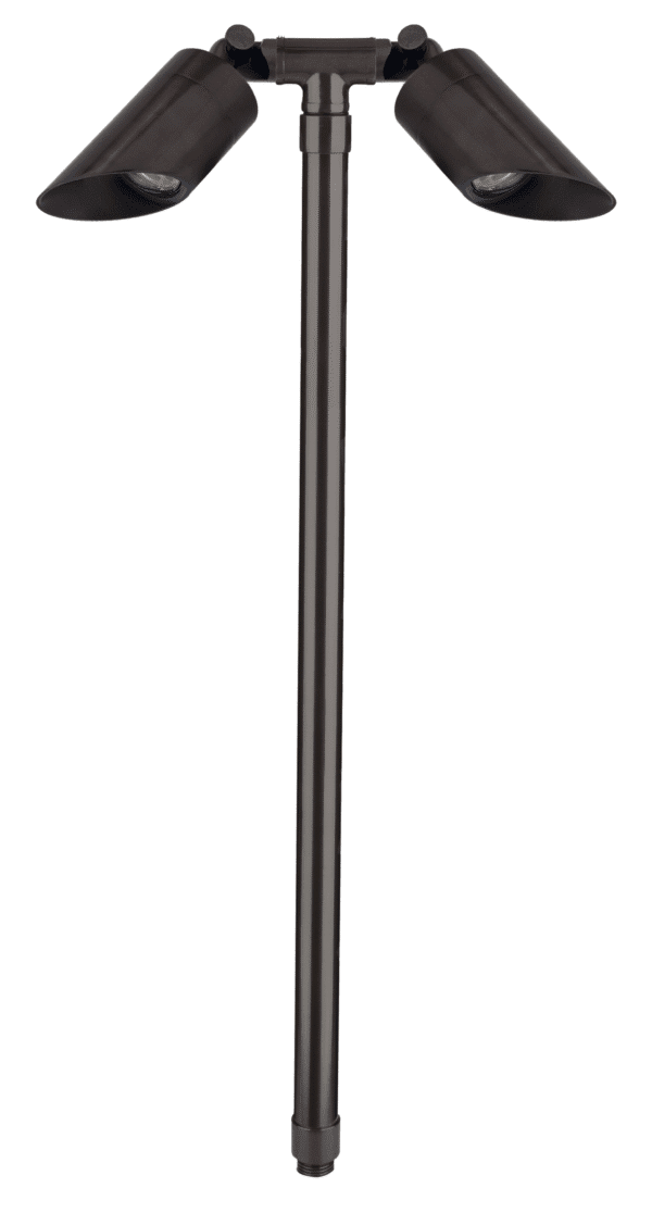 Brass RGB-WW Bluetooth Double Head, Pathlight, 18” Stem, Gun Metal, 2x1W-6W LED — view 1