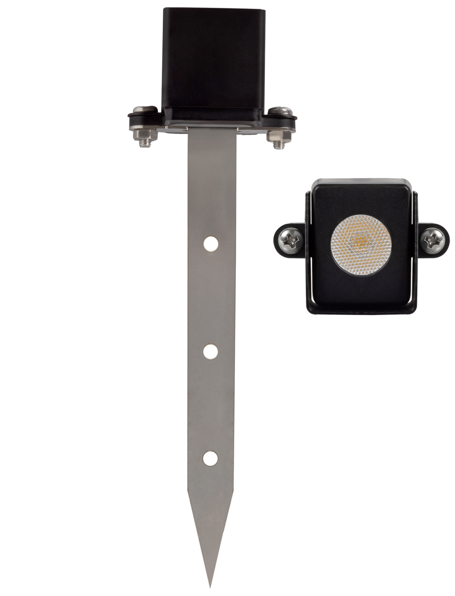 Brass RGB-WW Bluetooth LED Mini Stake Light, Brass Black, 1W-2W LED